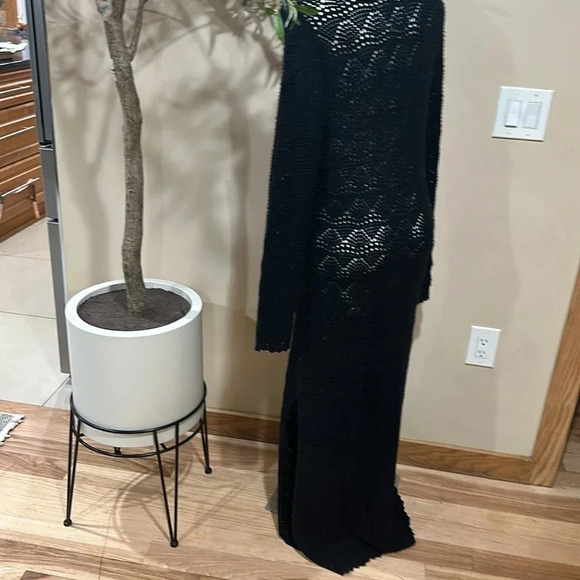 FRYE
Women's Mock-Neck Pointelle-Stitch Maxi Dress - Picture 5 of 9